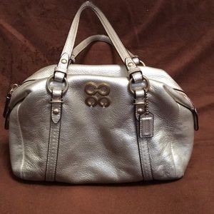 Genuine coach gold leather mini bag